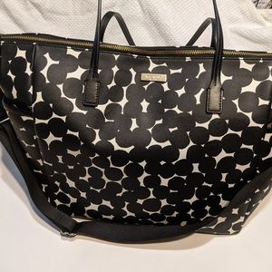 Kate Spade leather diaper bag/tote polka dots $50